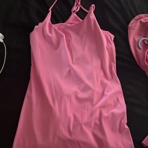 Elegant Pink Backless Dress